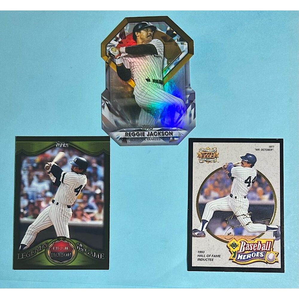 NY Yankees,Reggie Jackson 3 Cards1993 UD,2009 & 2022 Topps Diamond Greats DieCut